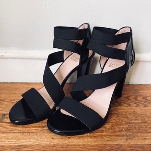 Stuart Weitzman Black Strappy Heeled Sandals 7.5